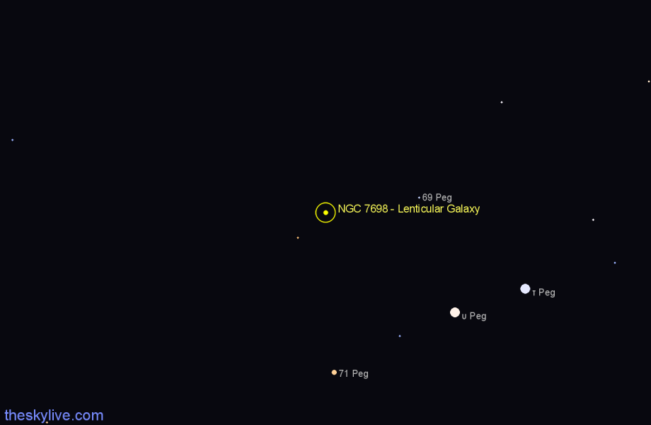 Finder chart NGC 7698 - Lenticular Galaxy in Pegasus star