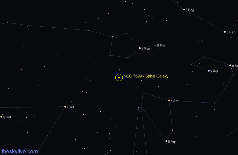 Finder chart NGC 7699 - Spiral Galaxy in Pisces star