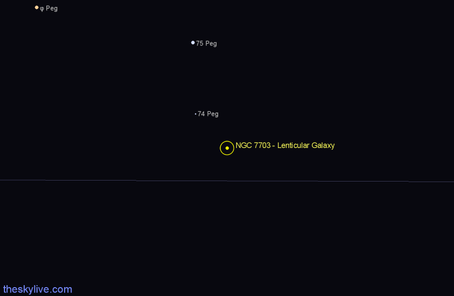 Finder chart NGC 7703 - Lenticular Galaxy in Pegasus star