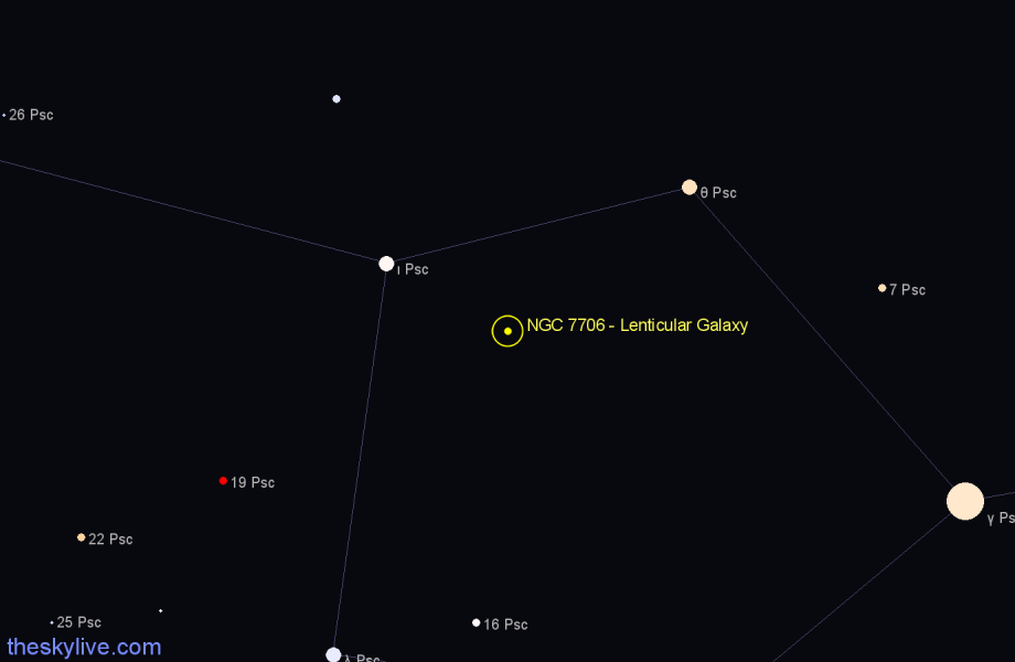 Finder chart NGC 7706 - Lenticular Galaxy in Pisces star