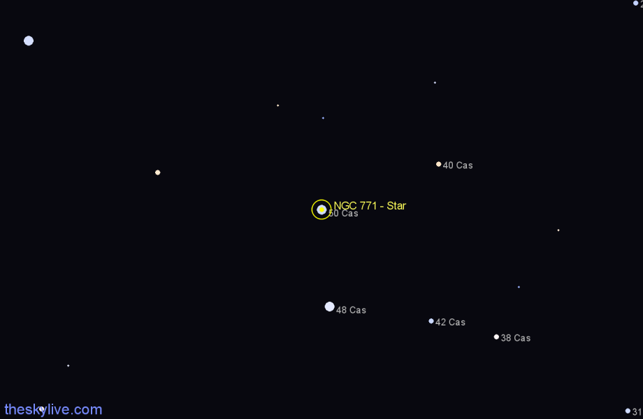 Finder chart NGC 771 - Star in Cassiopeia star