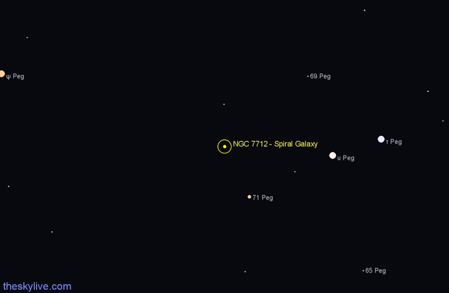 Finder chart NGC 7712 - Spiral Galaxy in Pegasus star