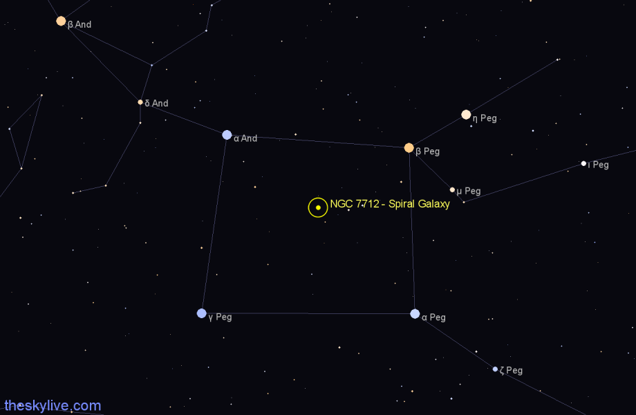 Finder chart NGC 7712 - Spiral Galaxy in Pegasus star