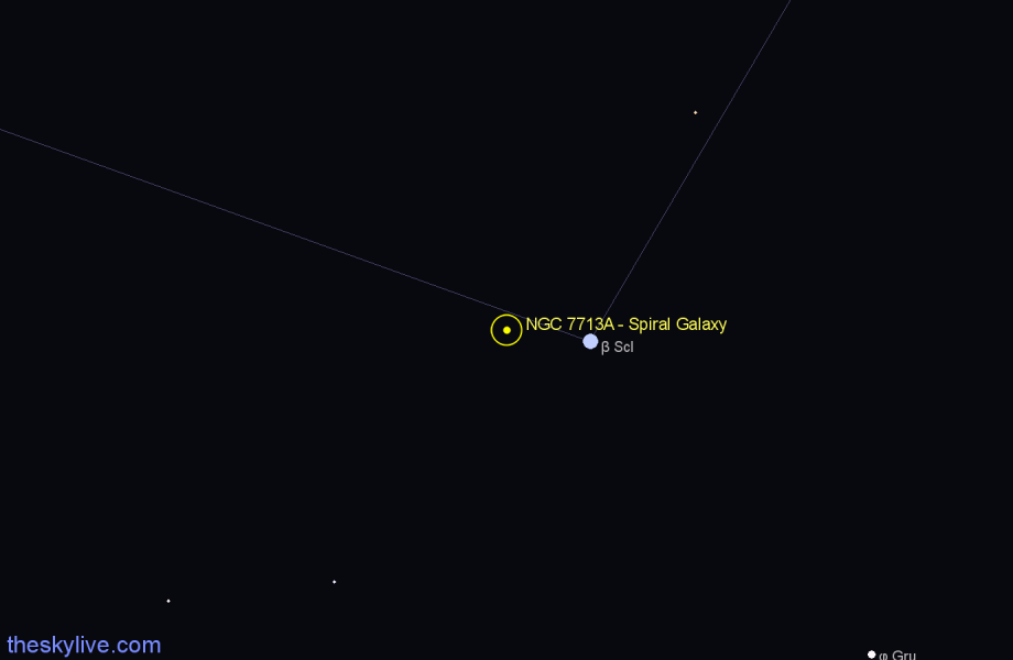 Finder chart NGC 7713A - Spiral Galaxy in Sculptor star