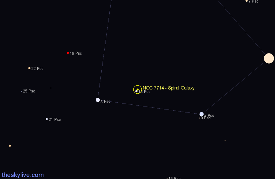 Finder chart NGC 7714 - Spiral Galaxy in Pisces star