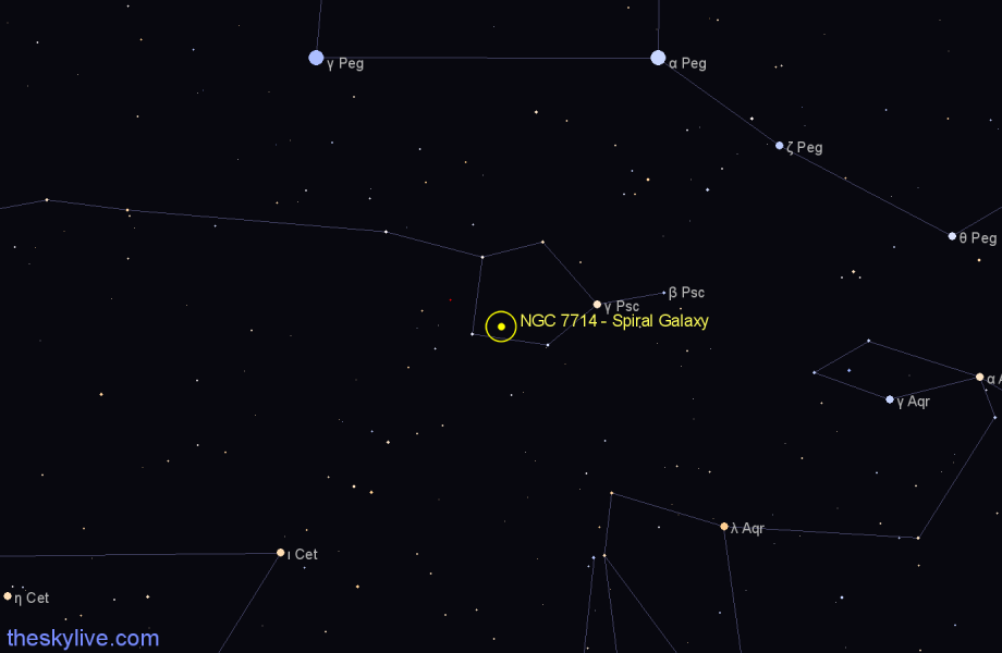 Finder chart NGC 7714 - Spiral Galaxy in Pisces star