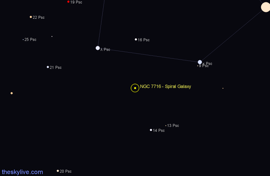 Finder chart NGC 7716 - Spiral Galaxy in Pisces star