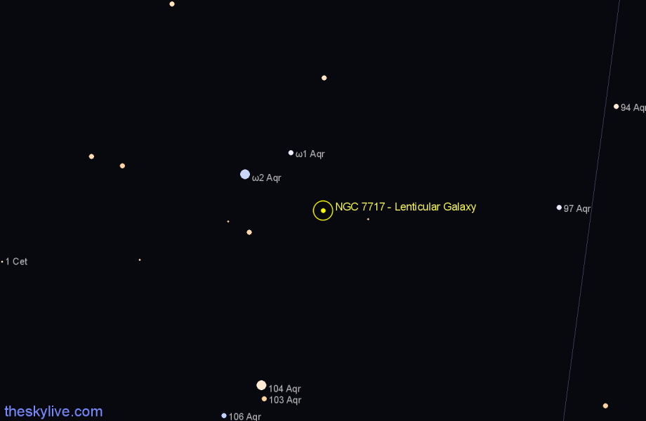 Finder chart NGC 7717 - Lenticular Galaxy in Aquarius star