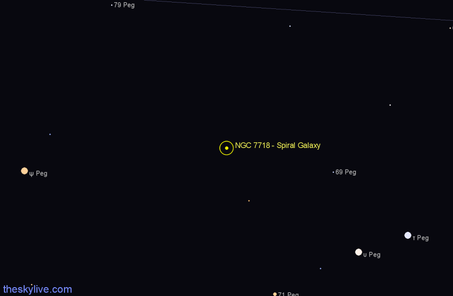 Finder chart NGC 7718 - Spiral Galaxy in Pegasus star