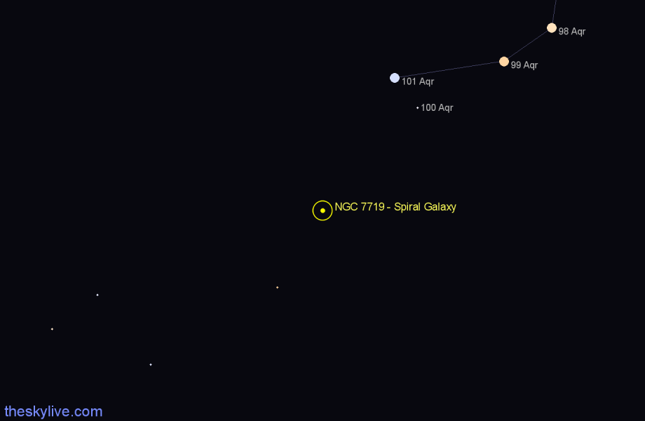 Finder chart NGC 7719 - Spiral Galaxy in Aquarius star