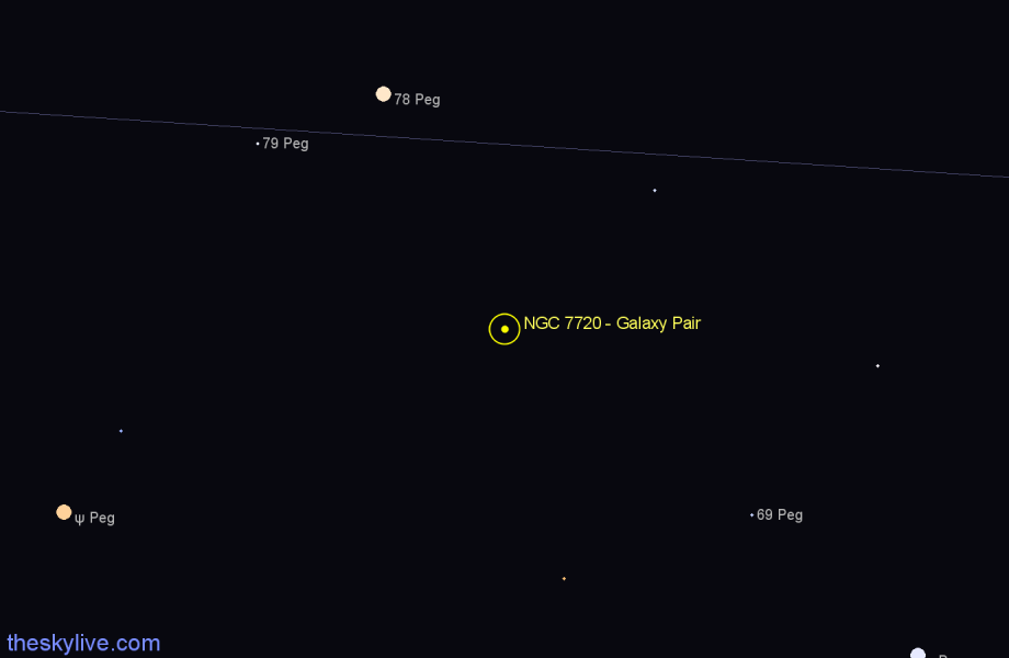 Finder chart NGC 7720 - Galaxy Pair in Pegasus star