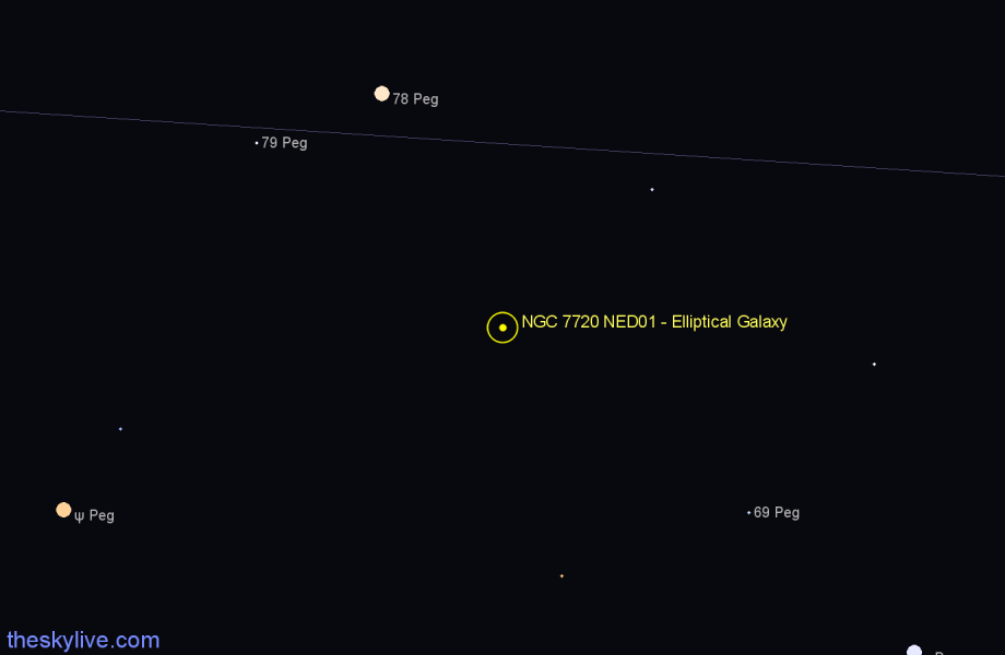 Finder chart NGC 7720 NED01 - Elliptical Galaxy in Pegasus star