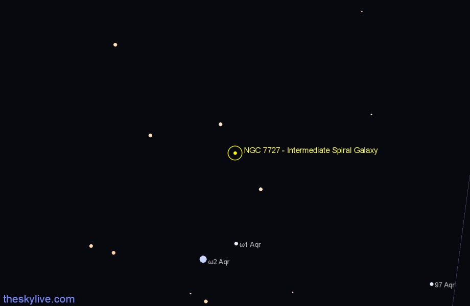 Finder chart NGC 7727 - Intermediate Spiral Galaxy in Aquarius star