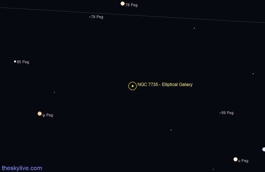 Finder chart NGC 7735 - Elliptical Galaxy in Pegasus star