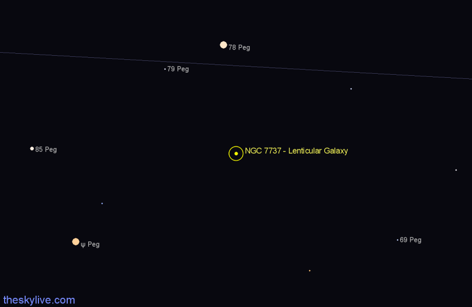 Finder chart NGC 7737 - Lenticular Galaxy in Pegasus star