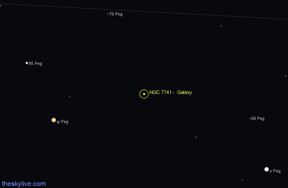 Finder chart NGC 7741 -  Galaxy in Pegasus star