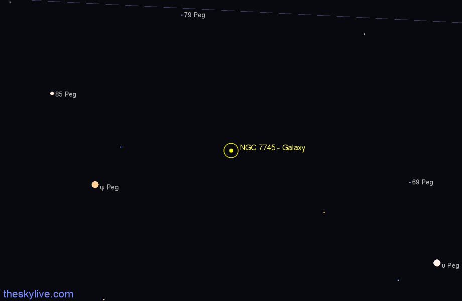 Finder chart NGC 7745 - Galaxy in Pegasus star