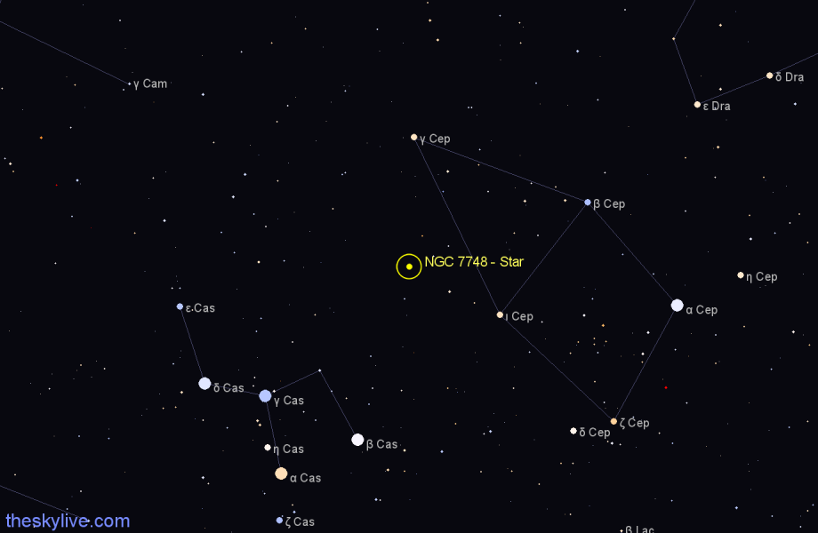 Finder chart NGC 7748 - Star in Cepheus star