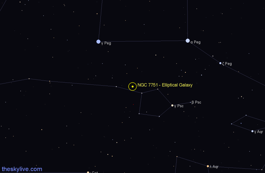 Finder chart NGC 7751 - Elliptical Galaxy in Pisces star