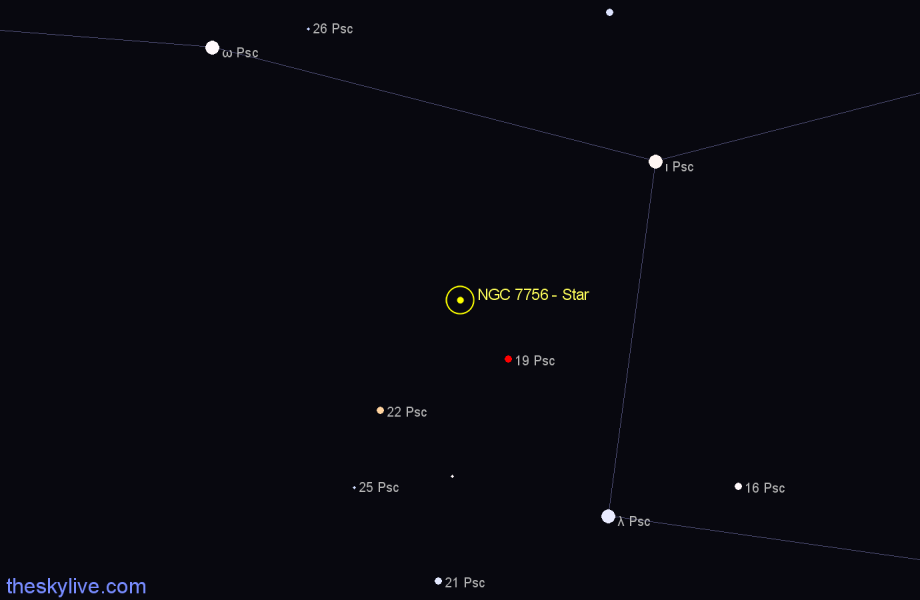 Finder chart NGC 7756 - Star in Pisces star