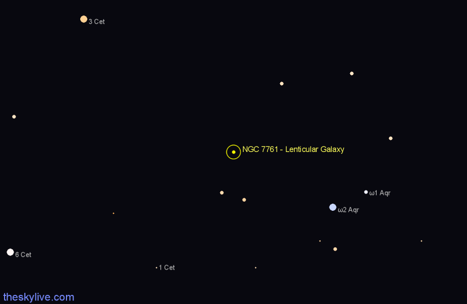 Finder chart NGC 7761 - Lenticular Galaxy in Aquarius star