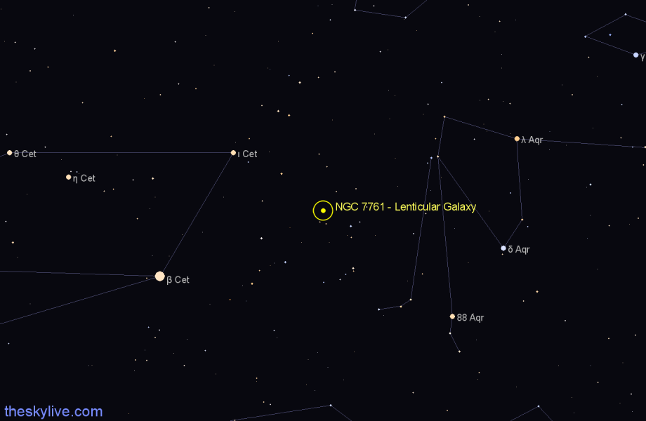 Finder chart NGC 7761 - Lenticular Galaxy in Aquarius star