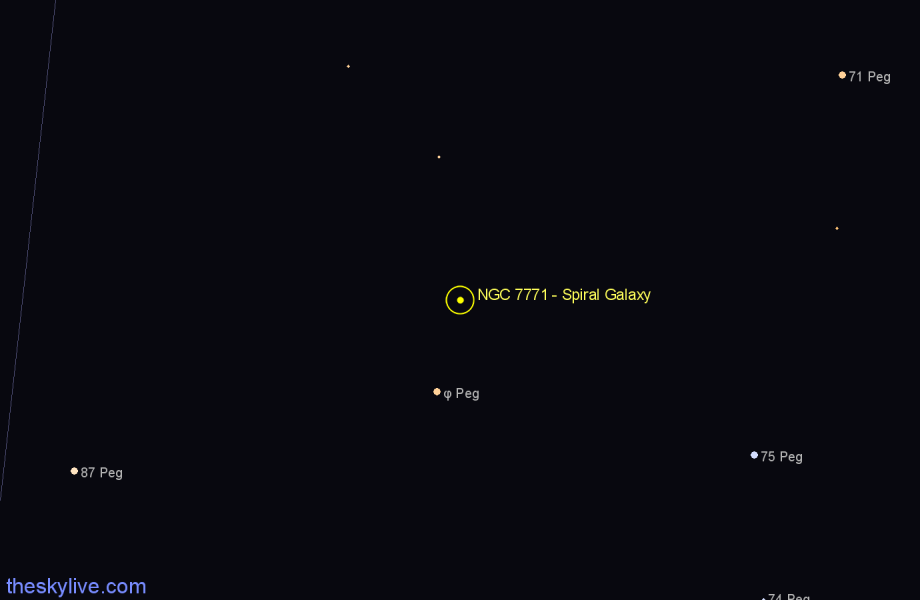 Finder chart NGC 7771 - Spiral Galaxy in Pegasus star