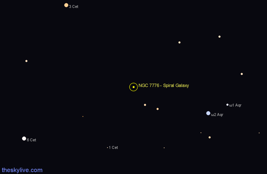 Finder chart NGC 7776 - Spiral Galaxy in Aquarius star