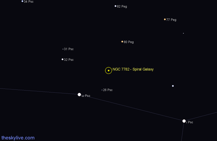 Finder chart NGC 7782 - Spiral Galaxy in Pisces star