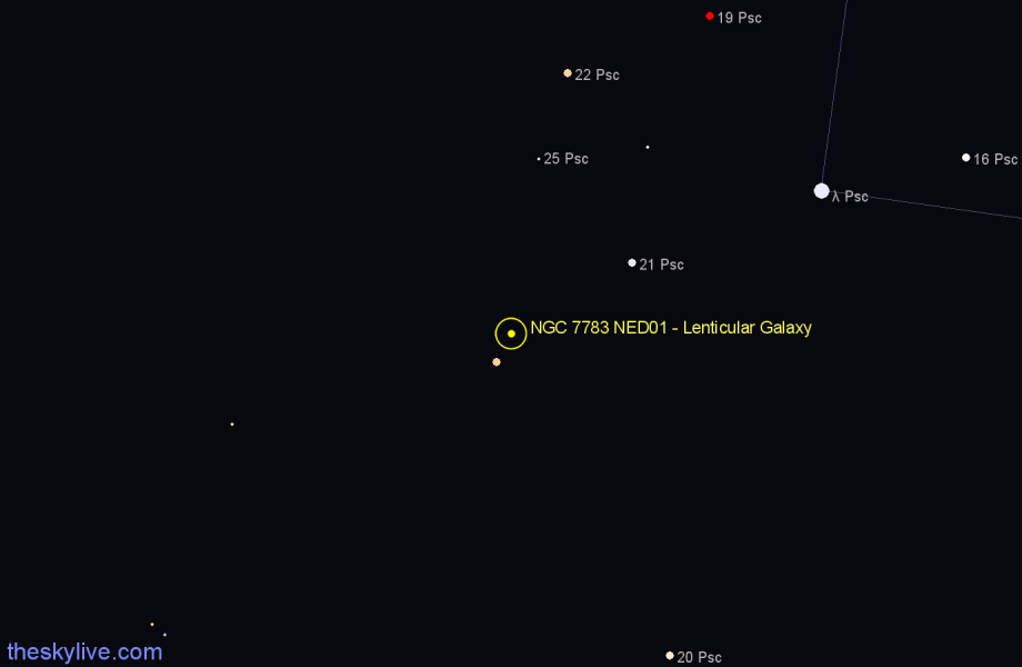 Finder chart NGC 7783 NED01 - Lenticular Galaxy in Pisces star