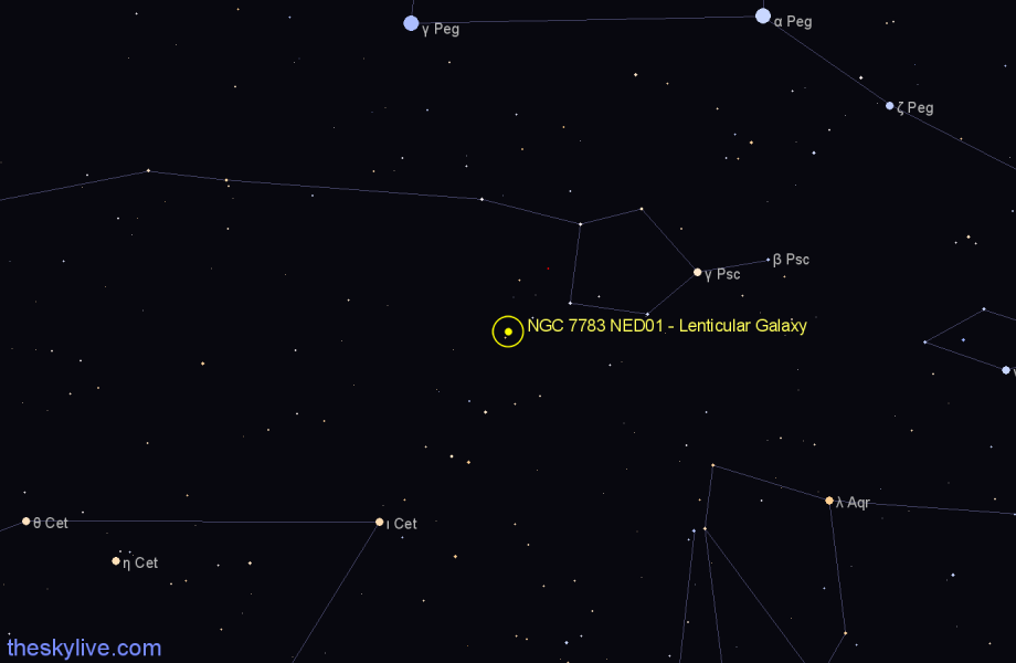 Finder chart NGC 7783 NED01 - Lenticular Galaxy in Pisces star