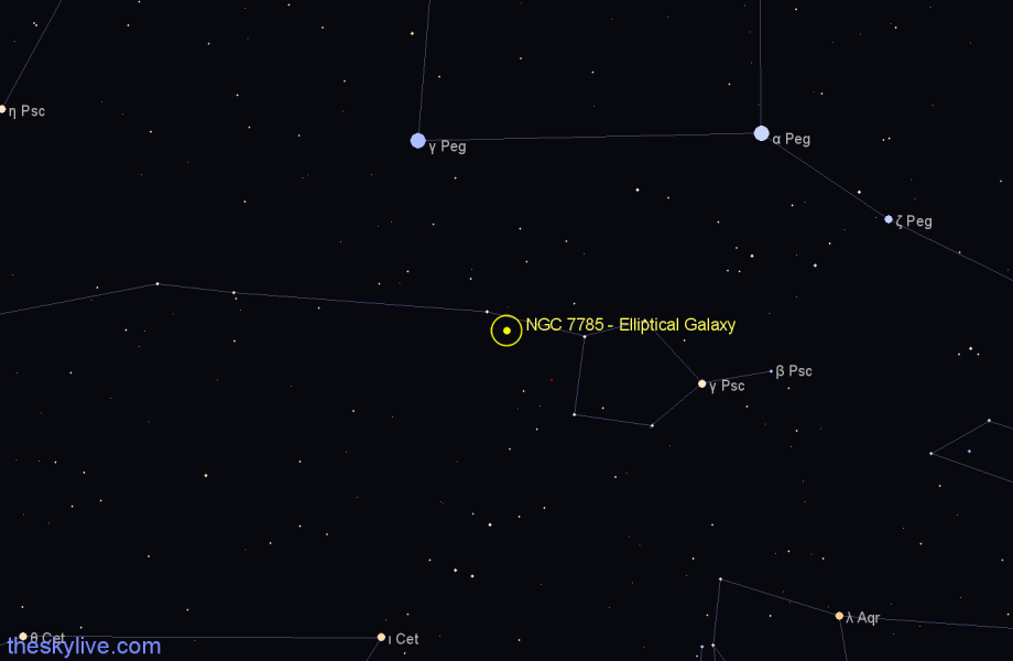 Finder chart NGC 7785 - Elliptical Galaxy in Pisces star