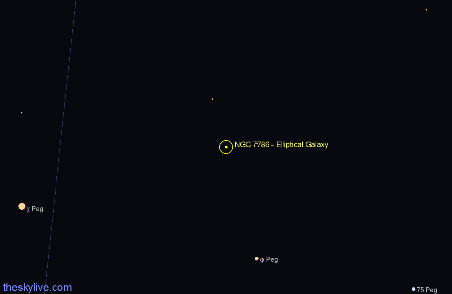 Finder chart NGC 7786 - Elliptical Galaxy in Pegasus star