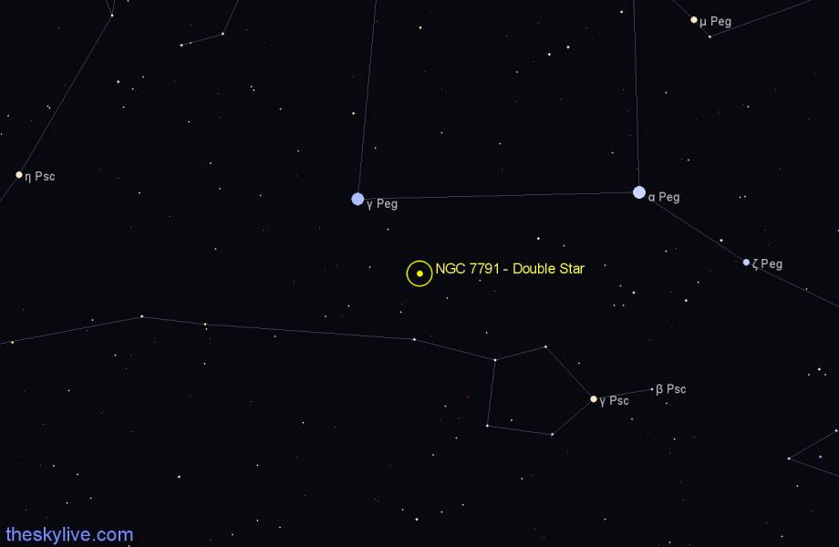 Finder chart NGC 7791 - Double Star in Pegasus star