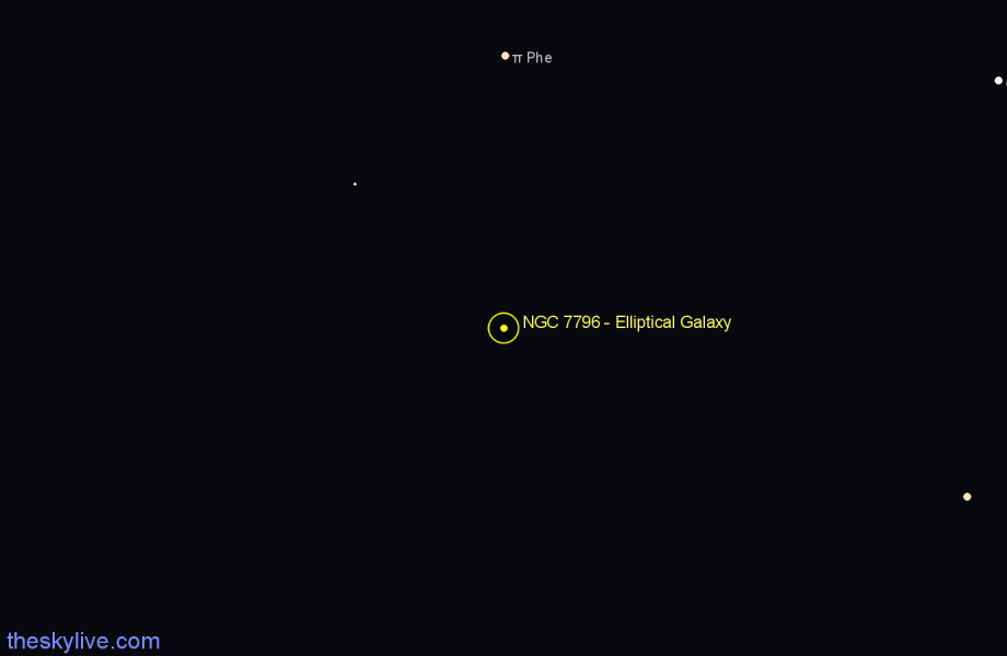 Finder chart NGC 7796 - Elliptical Galaxy in Phoenix star