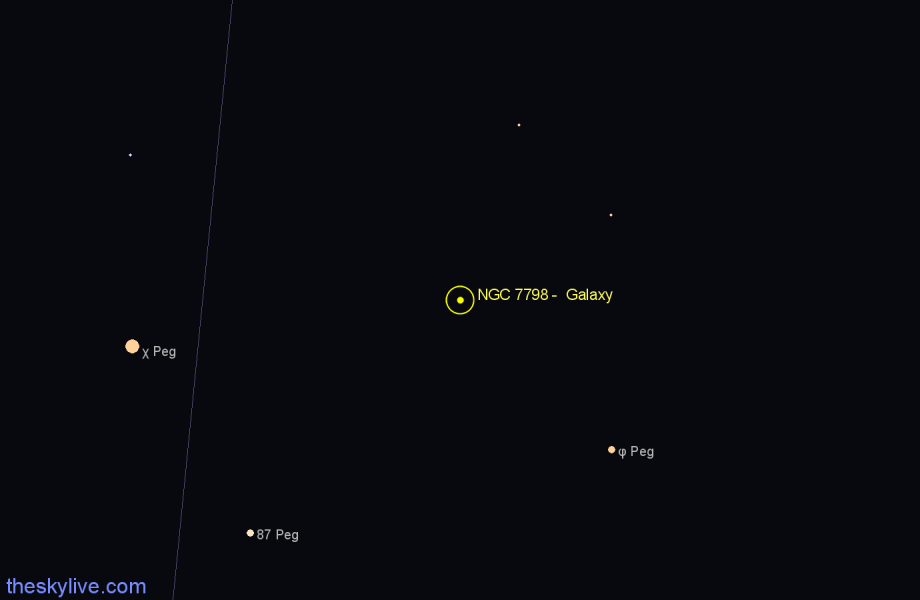 Finder chart NGC 7798 -  Galaxy in Pegasus star