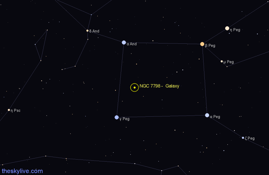 Finder chart NGC 7798 -  Galaxy in Pegasus star