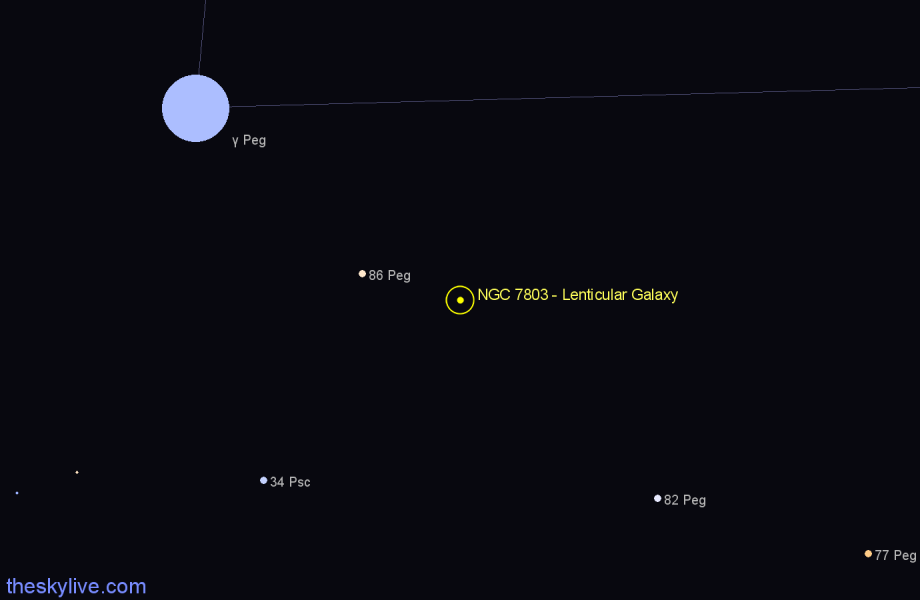 Finder chart NGC 7803 - Lenticular Galaxy in Pegasus star