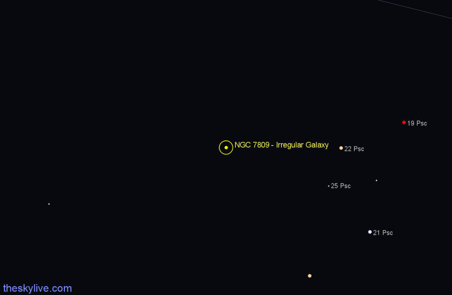 Finder chart NGC 7809 - Irregular Galaxy in Pisces star