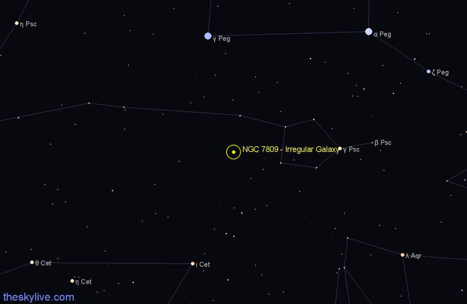 Finder chart NGC 7809 - Irregular Galaxy in Pisces star
