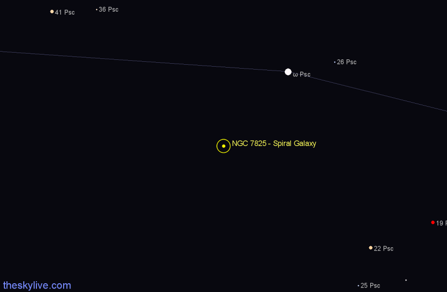 Finder chart NGC 7825 - Spiral Galaxy in Pisces star