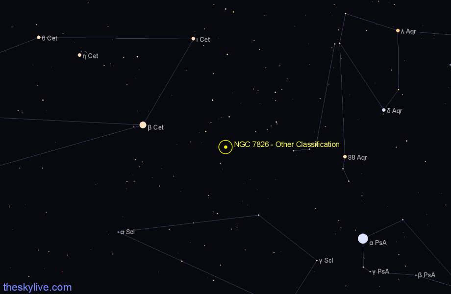 Finder chart NGC 7826 - Other Classification in Cetus star