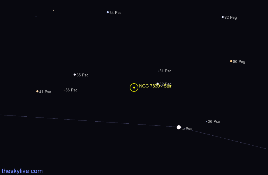 Finder chart NGC 7830 - Star in Pisces star