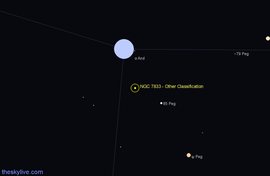 Finder chart NGC 7833 - Other Classification in Pegasus star