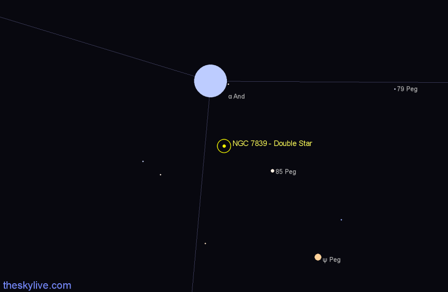 Finder chart NGC 7839 - Double Star in Pegasus star