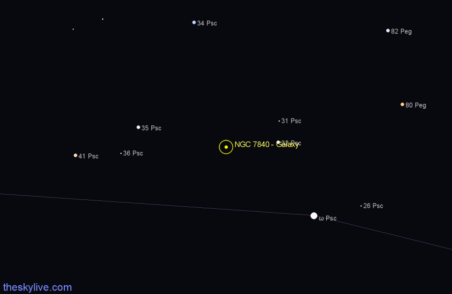 Finder chart NGC 7840 - Galaxy in Pisces star