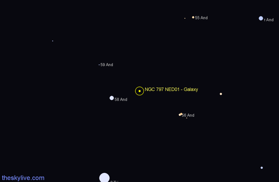 Finder chart NGC 797 NED01 - Galaxy in Andromeda star