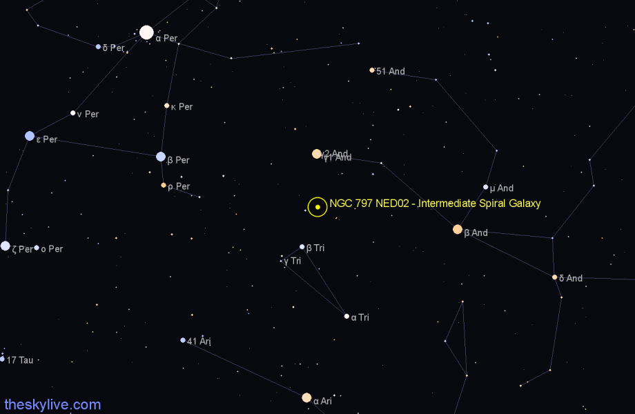 Finder chart NGC 797 NED02 - Intermediate Spiral Galaxy in Andromeda star