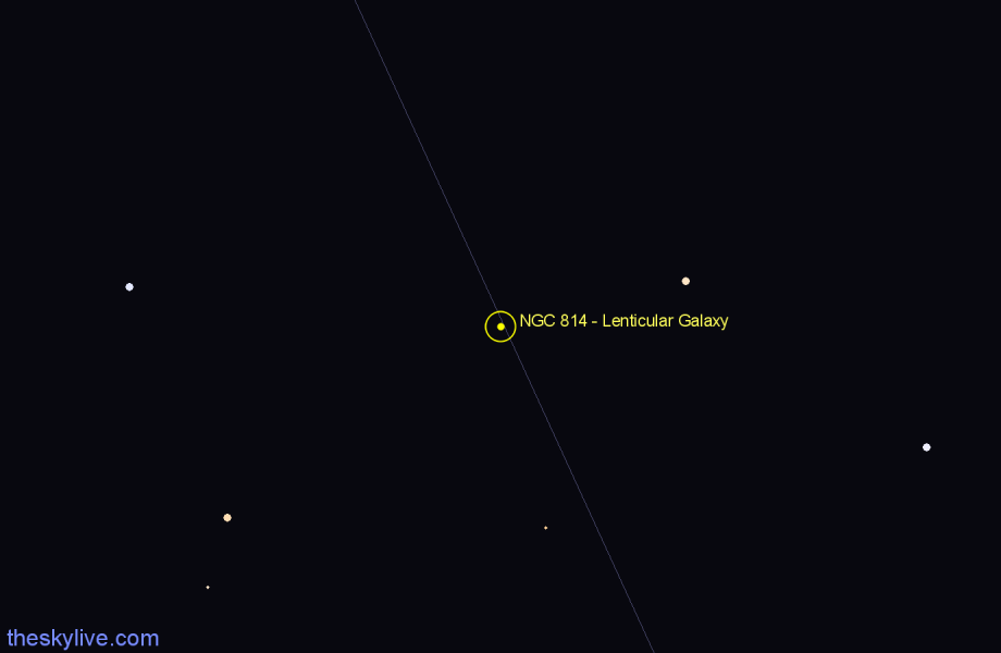 Finder chart NGC 814 - Lenticular Galaxy in Cetus star