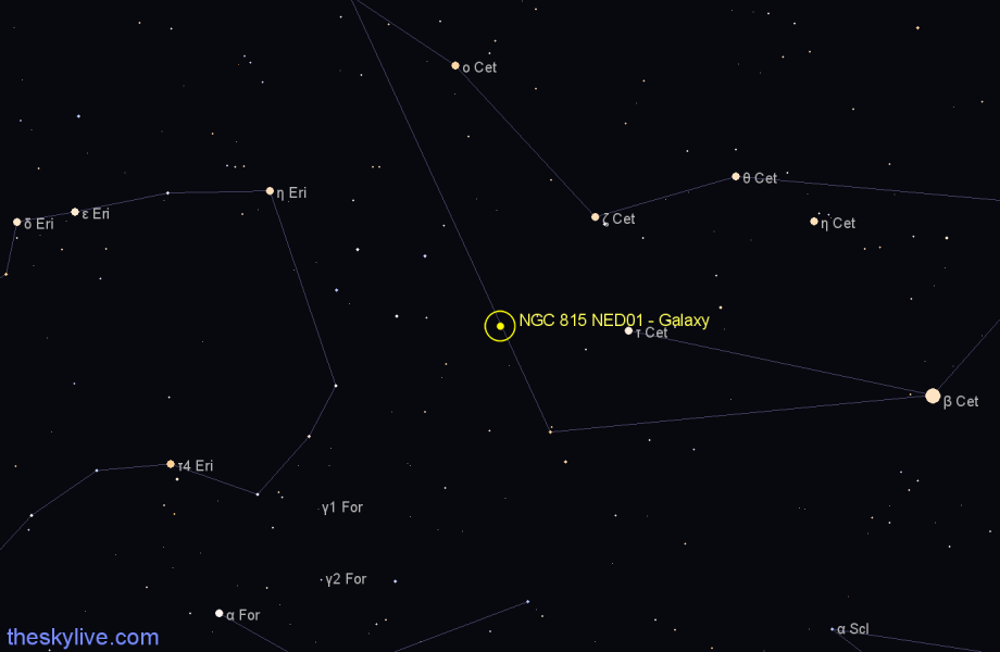 Finder chart NGC 815 NED01 - Galaxy in Cetus star